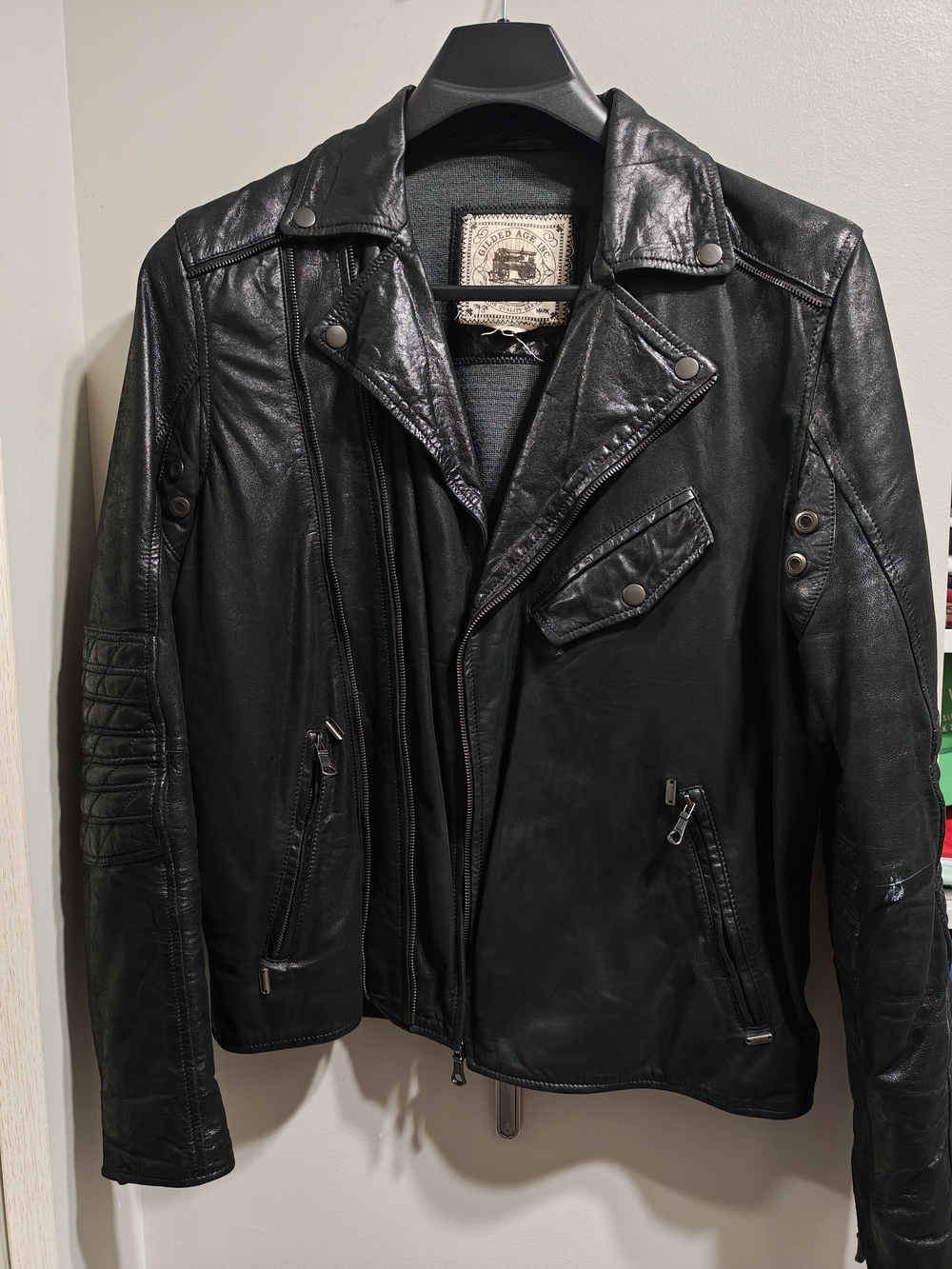 Men's Black Leather Biker Jacket